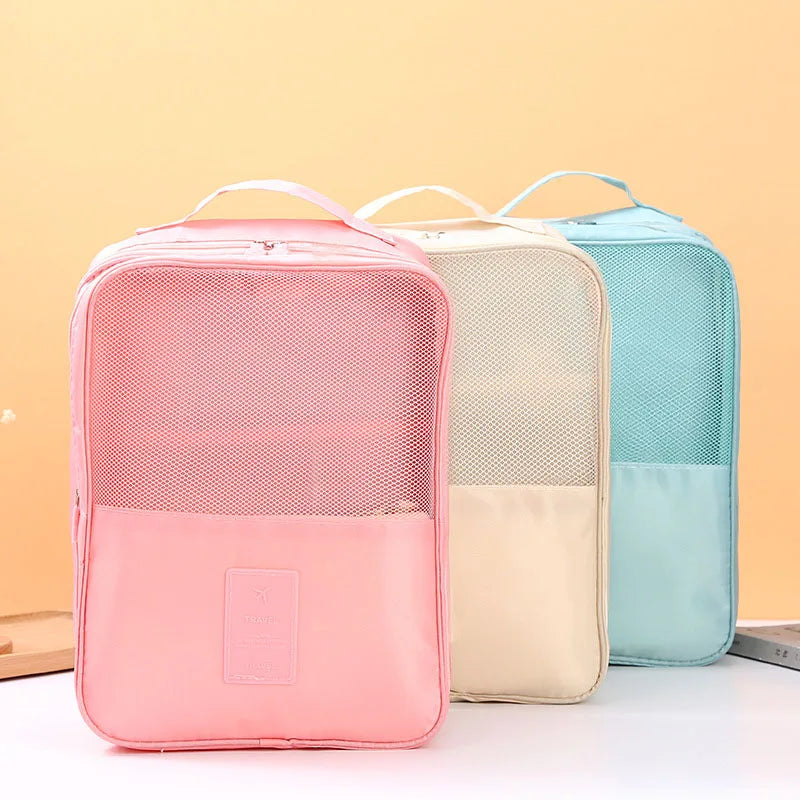 Bolsa de Viagem Necessaire Nylon Multi Camadas com Porta Tênis Sapatos Sandálias - FsVariedades
